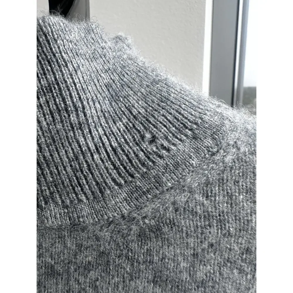 Hunt Club Gray Cashmere Mock Neck Pullover Sweater Men's M Long Sleeve - Picture 4 of 8